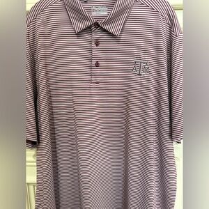 Maroon & White Striped Texas A&M Polo